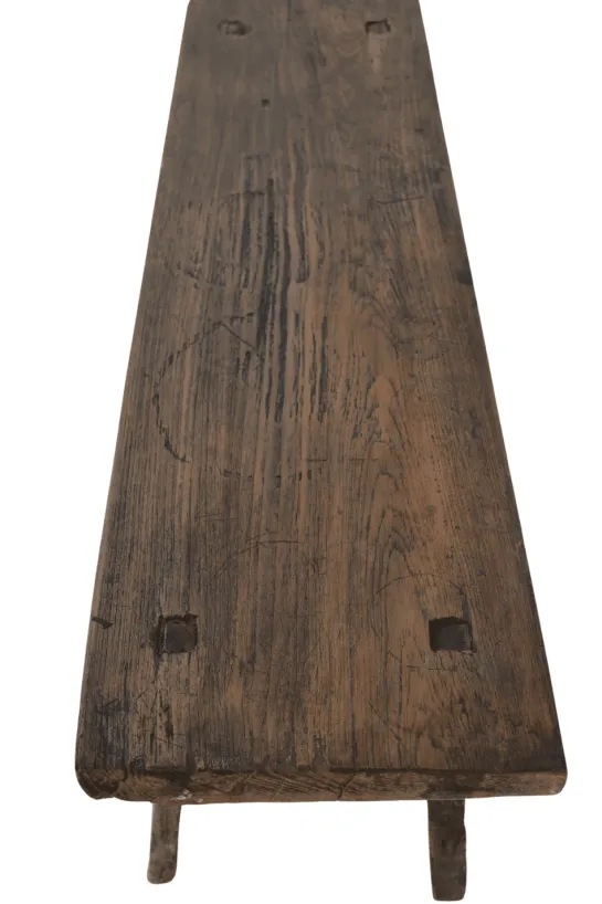 Oud teak houten bankje 130x31x45 cm