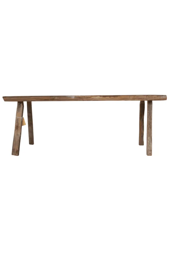 Oud teak houten bankje 130x31x45 cm