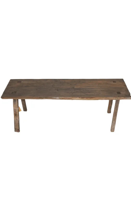 Oud teak houten bankje 130x31x45 cm