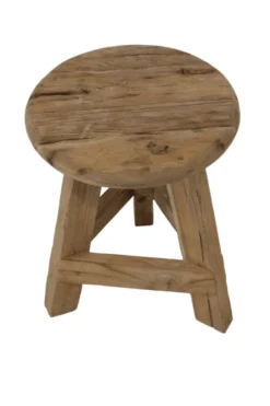Oud teakhouten krukje