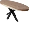 Ovale houten salontafel met metalen spinpoot
