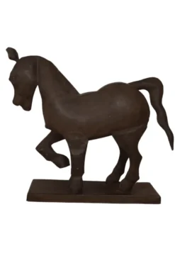Paarden beeld geroest metaal 70 cm