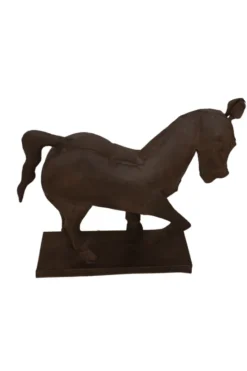Paarden beeld geroest metaal 70 cm