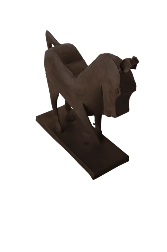 Paarden beeld geroest metaal 70 cm