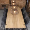Poten door het blad eettafel