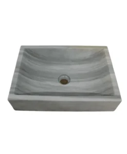 Rechthoekige green stone wasbak