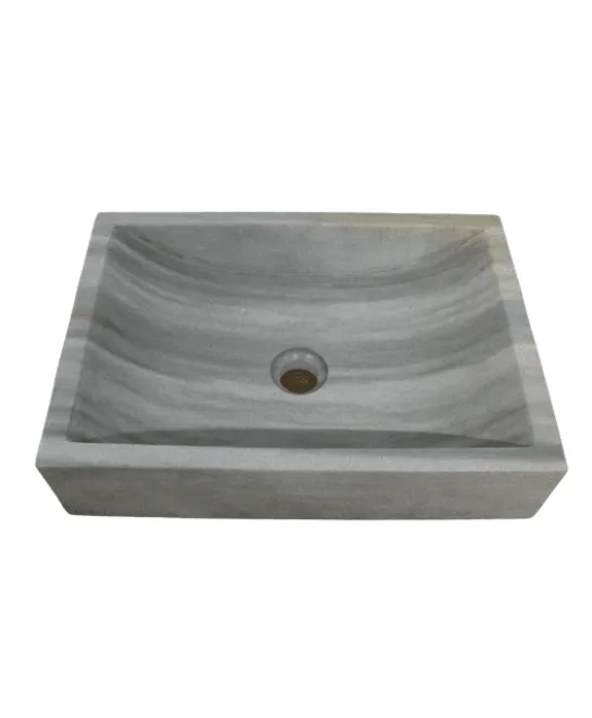 Rechthoekige green stone wasbak