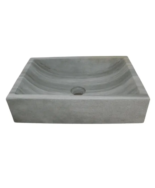 Rechthoekige green stone wasbak
