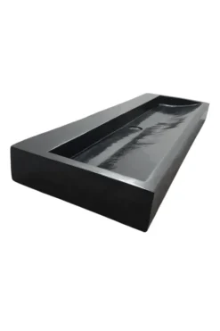 Rechthoekige Grote Zwarte Wasbak 120x40x10 cm