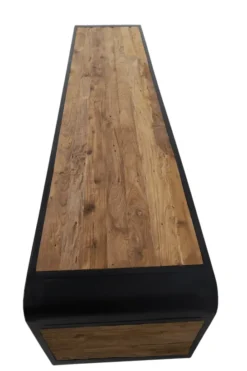 Retro Industrieel TV-meubel van Teak Hout met Metaal