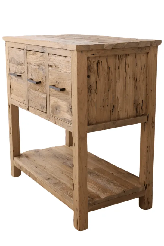 Robuust ruw teak badkamermeubel