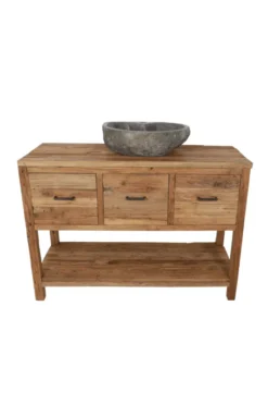 Robuust ruw teak badkamermeubel
