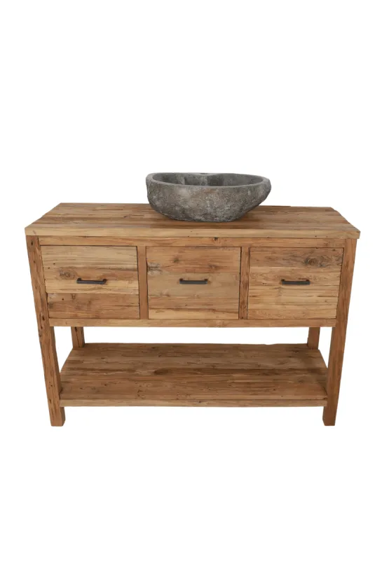 Robuust ruw teak badkamermeubel