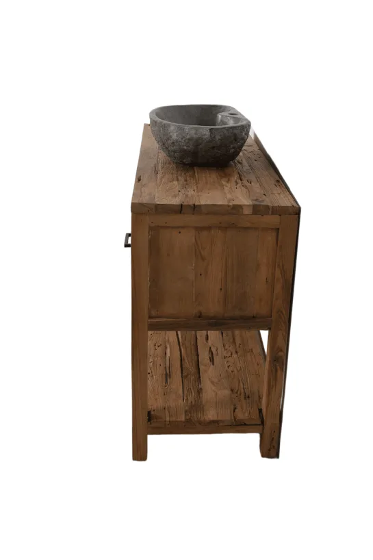 Robuust ruw teak badkamermeubel