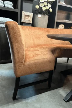 Ronde eetkamerbank met 2 stoelen