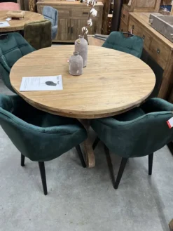 Ronde teak eettafel klassieke poot