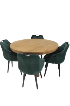 Ronde teak eettafel klassieke poot