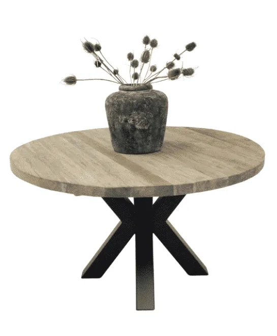 Ronde teak houten eettafel