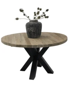 Ronde teak houten eettafel