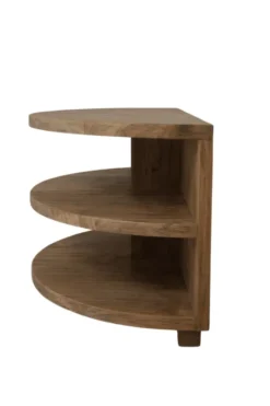 Ronde Teakhouten Salontafel – Uitschuifbaar & Met Plankjes