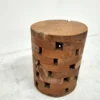 Rond teakhouten krukje