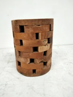 Rond teakhouten krukje