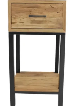 Ruw Teakhouten Nachtkastje / Bijzettafel 40x40x75 cm aanbieding laatste stuk