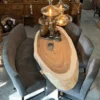 Set van 3 eetkamerstoelen + eetkamerbank ovaal