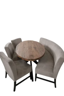 Set van 3 eetkamerstoelen + eetkamerbank ovaal
