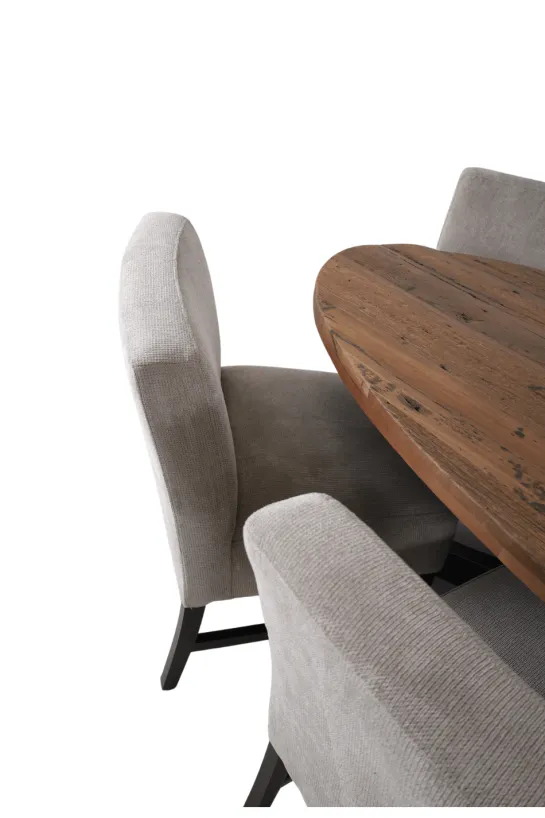 Set van 3 eetkamerstoelen + eetkamerbank ovaal