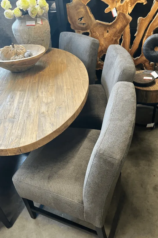 Set van 3 eetkamerstoelen + eetkamerbank ovaal