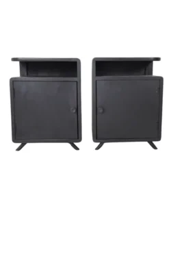 Set van 2 kleine zwarte nachtkastjes