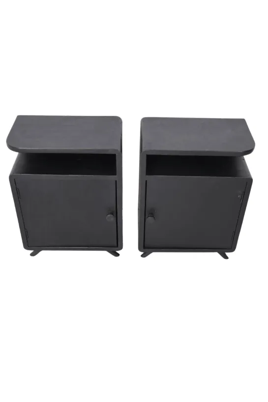 Set van 2 kleine zwarte nachtkastjes