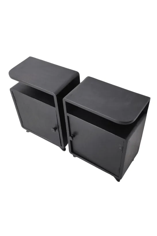 Set van 2 kleine zwarte nachtkastjes