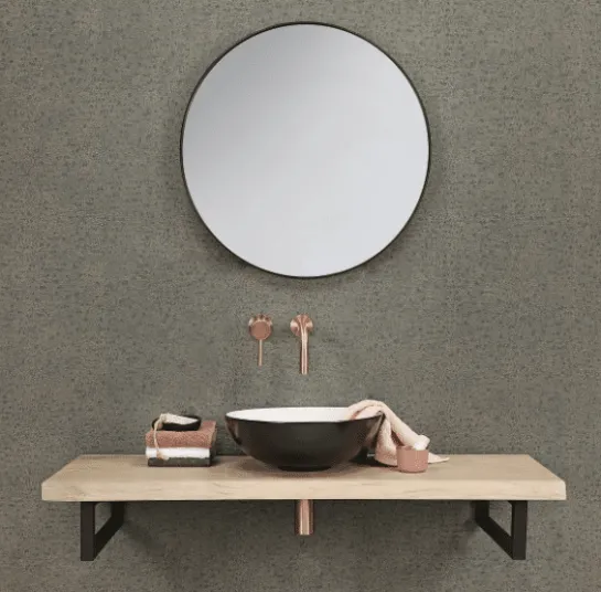 spiegel rond – 65 x 65 cm – zwart
