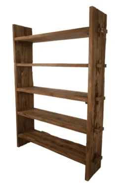 Stoer boekenrek oud hout