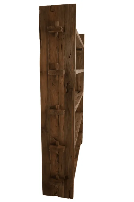 Stoer boekenrek oud hout