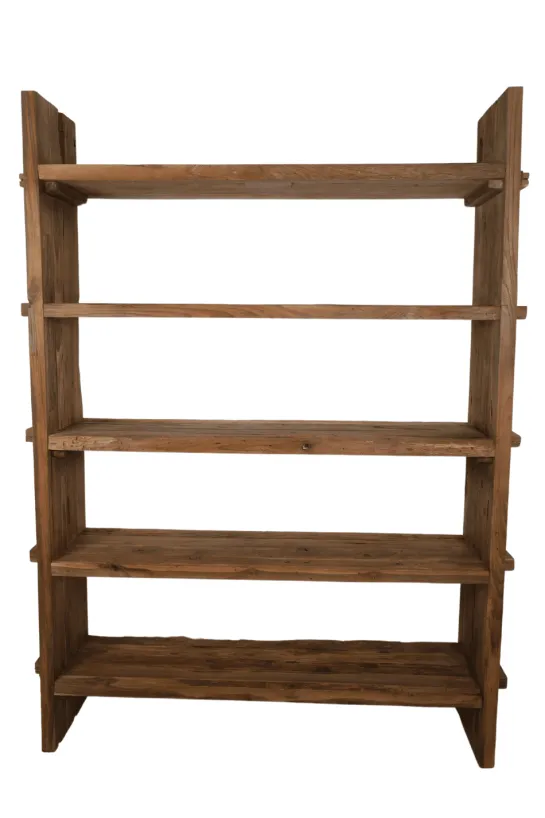 Stoer boekenrek oud hout