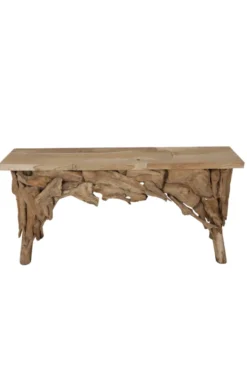 Stoere grove teak houten side table 160 cm