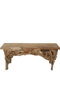 Stoere grove teak houten side table 160 cm
