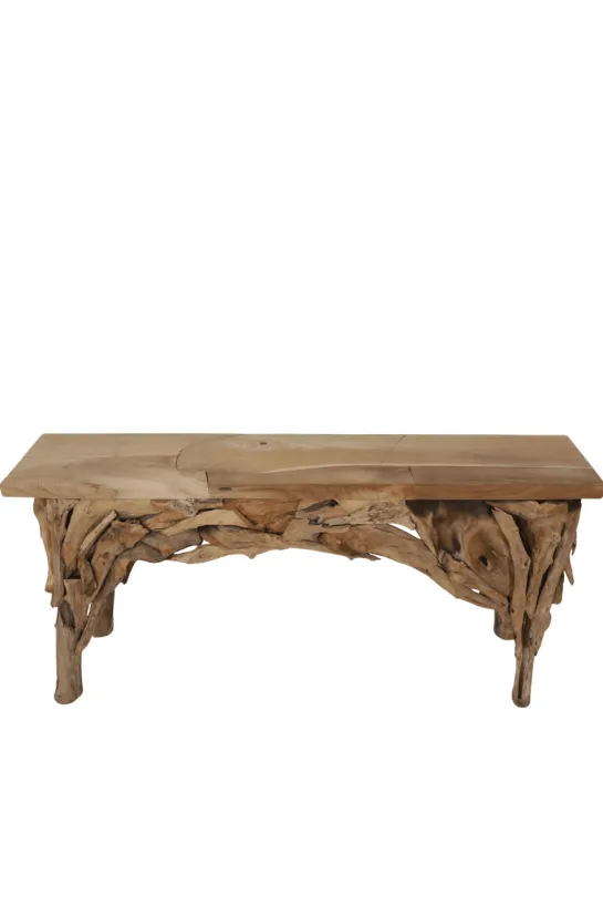 Stoere grove teak houten side table 160 cm