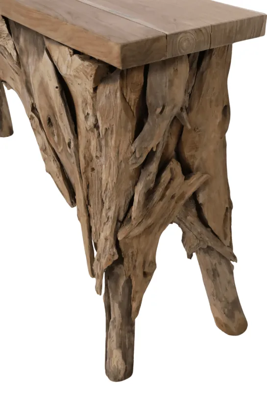 Stoere grove teak houten side table 160 cm