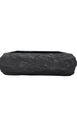 Stoere zwarte natuurlijke wasbak 50×40 cm