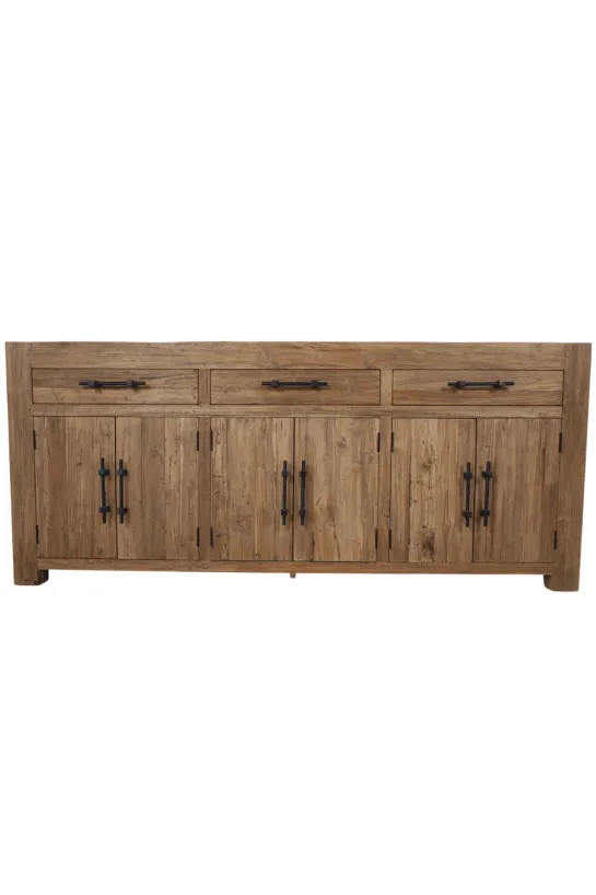 Stoer robuust dressoir teak hout 200 cm