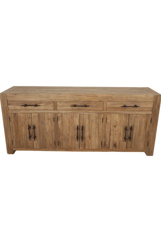 Stoer robuust dressoir teak hout 200 cm
