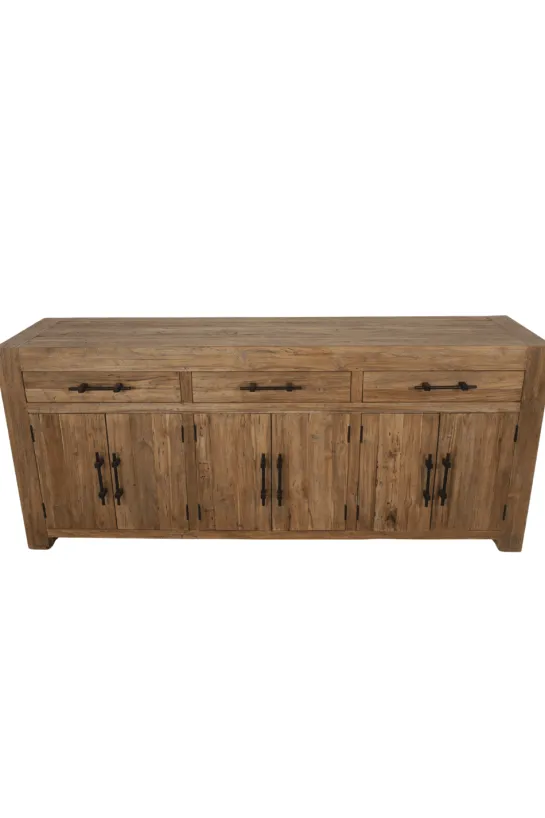 Stoer robuust dressoir teak hout 200 cm