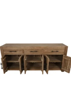 Stoer robuust dressoir teak hout 200 cm