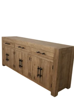 Stoer robuust dressoir teak hout 200 cm
