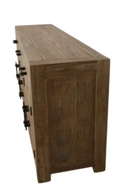 Stoer robuust dressoir teak hout 200 cm