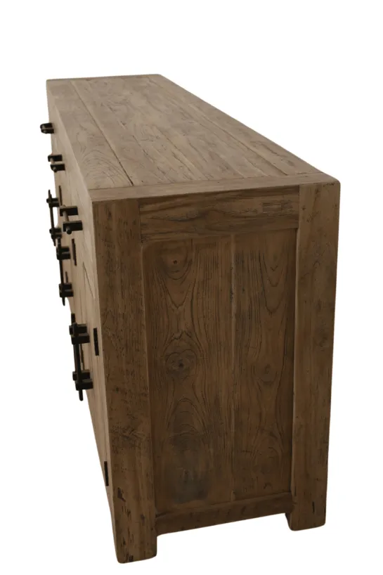 Stoer robuust dressoir teak hout 200 cm
